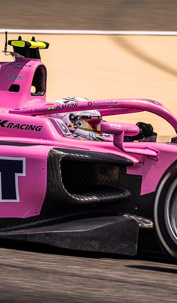 Kush Maini With His Racing Car